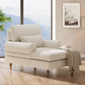 Oversized Chaise Lounge Chair with Adjustable Backrest, Japanese Minimalist Style, High-Density Foam