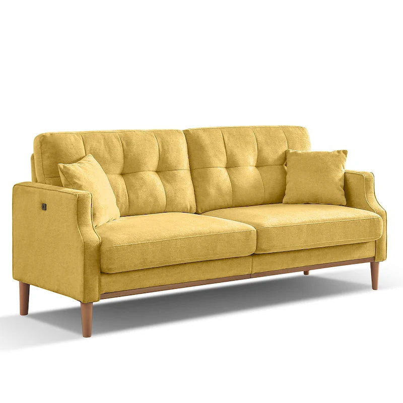 3-Seater Sofa with USB Charge Port, Waterproof Fabric and Foam Fill for Living Room