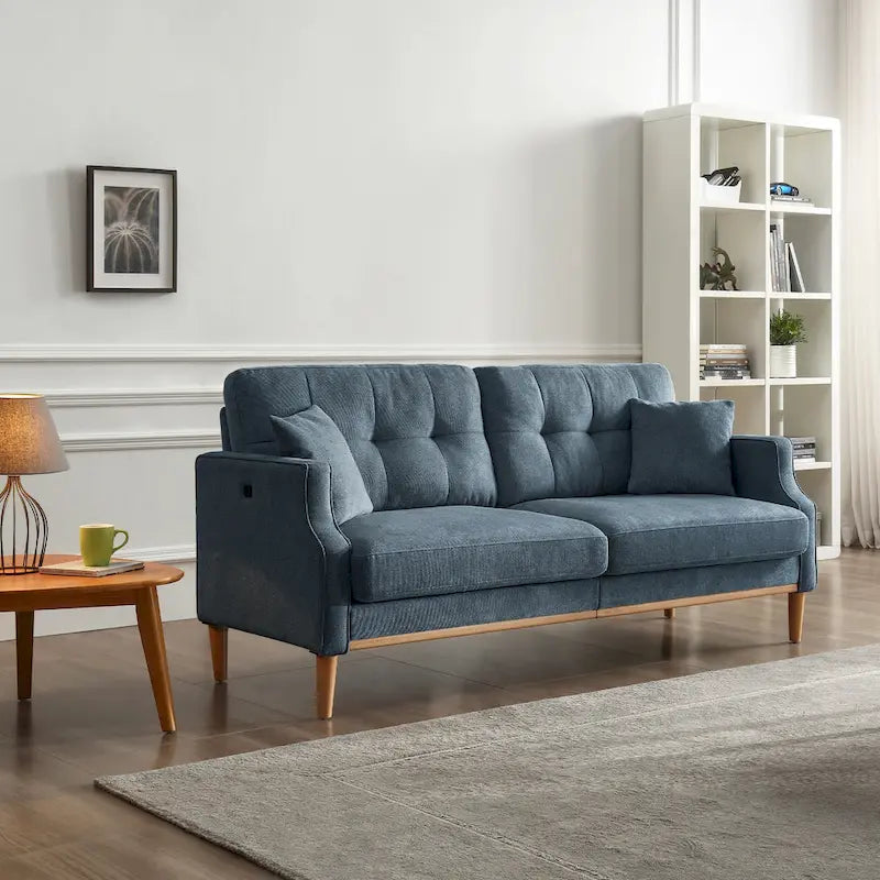 3-Seater Sofa with USB Charge Port, Waterproof Fabric and Foam Fill for Living Room