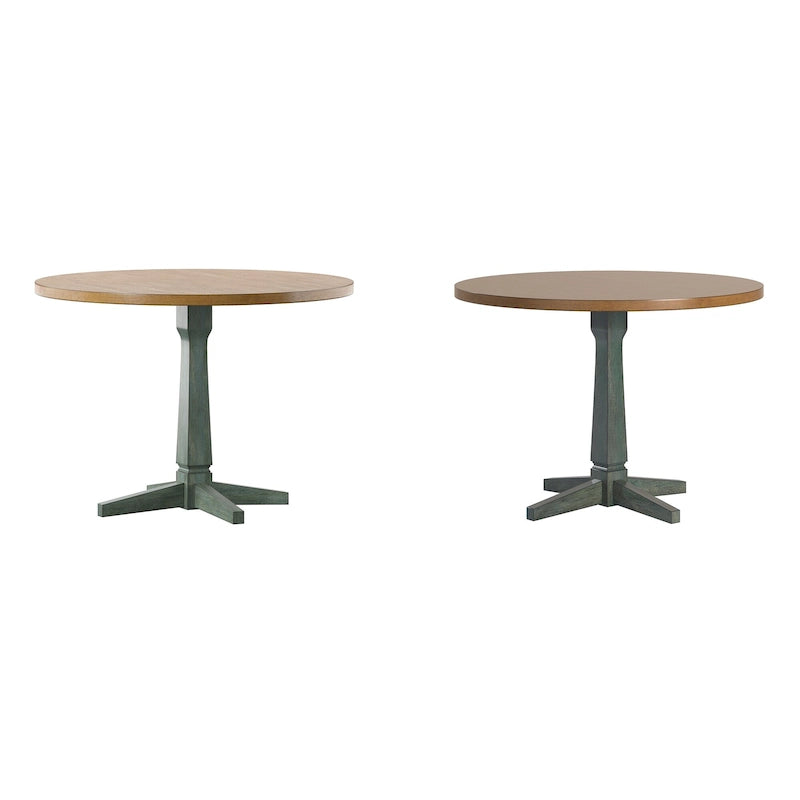 Round Two-Tone Dining Table