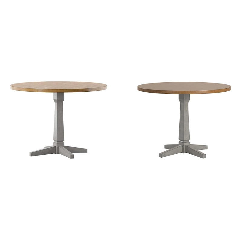 Round Two-Tone Dining Table