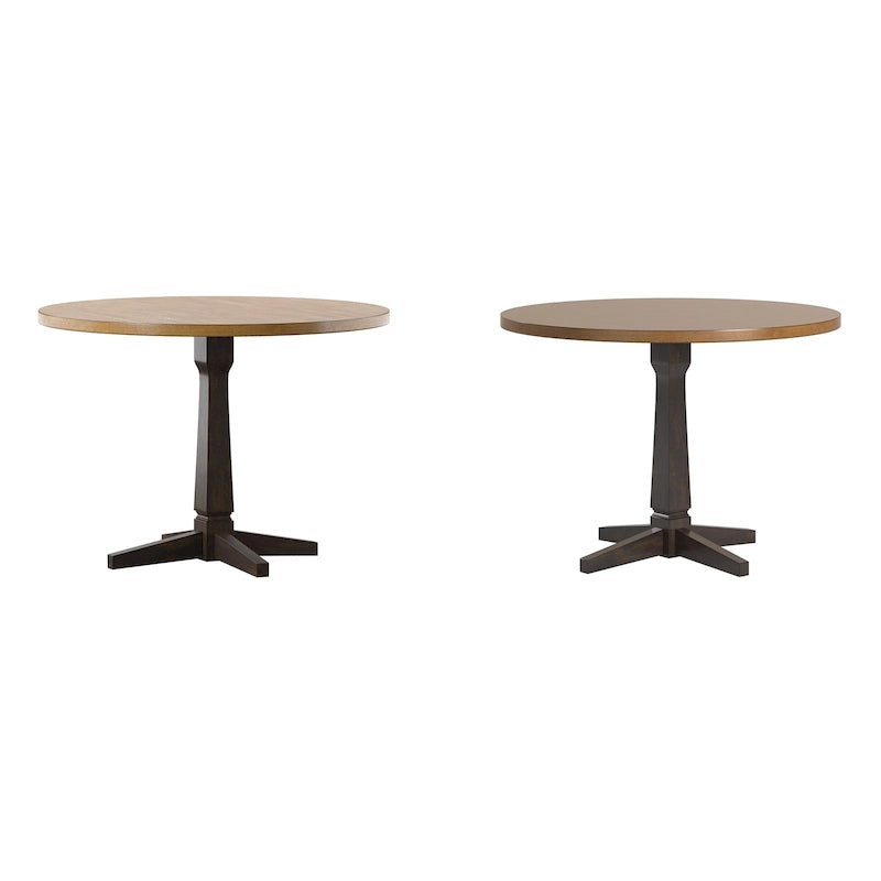 Round Two-Tone Dining Table