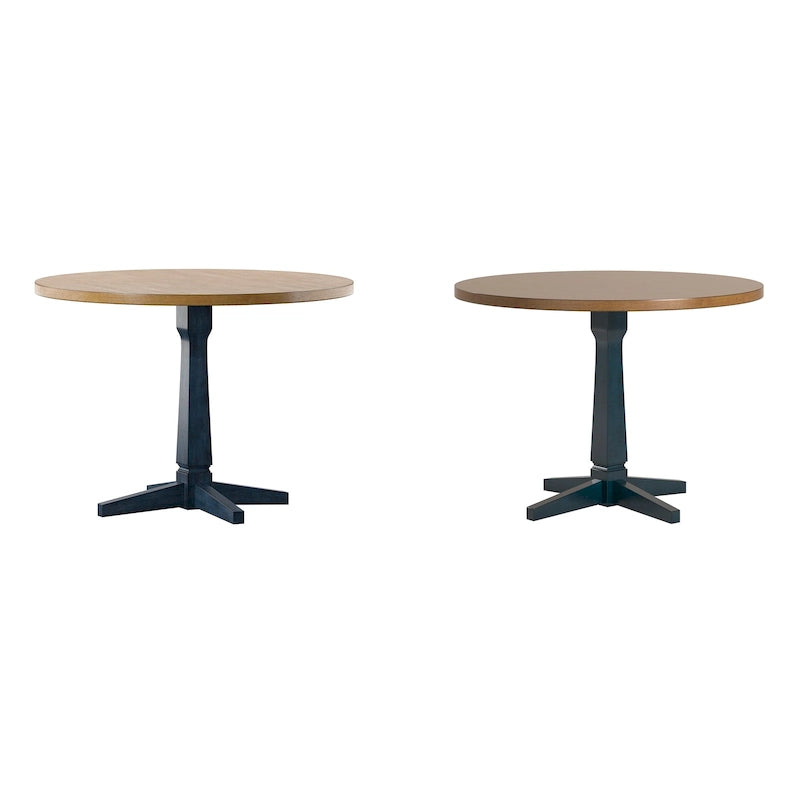 Round Two-Tone Dining Table