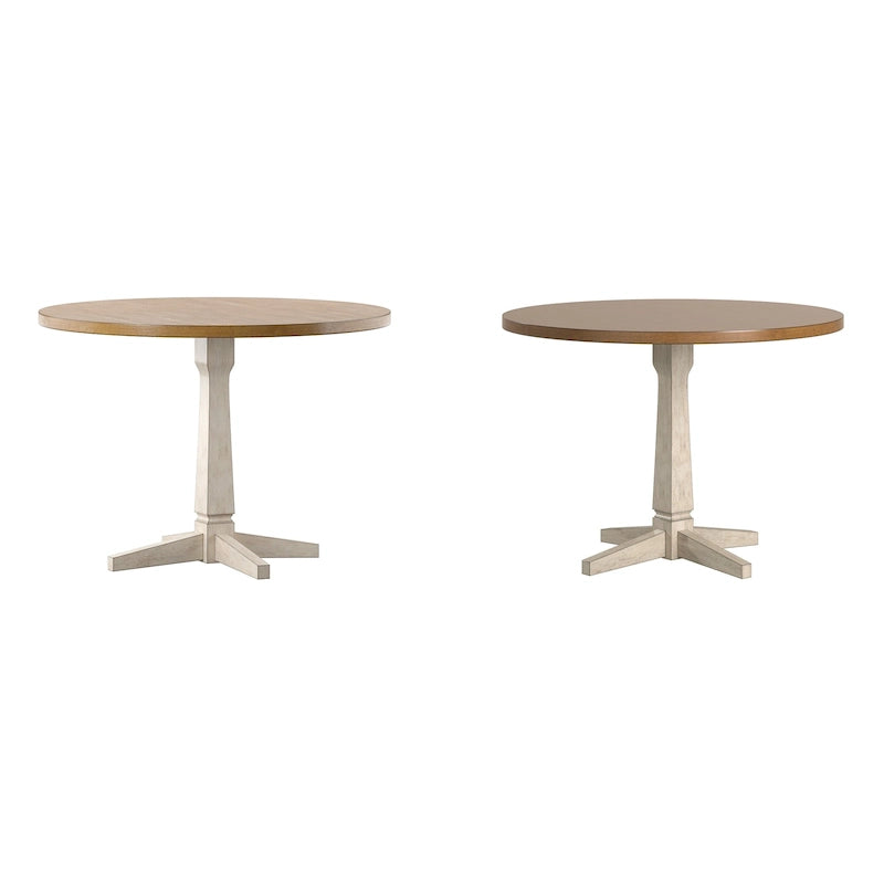 Round Two-Tone Dining Table