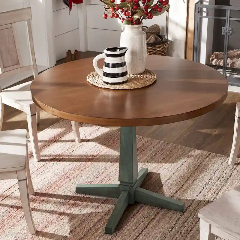 Round Two-Tone Dining Table