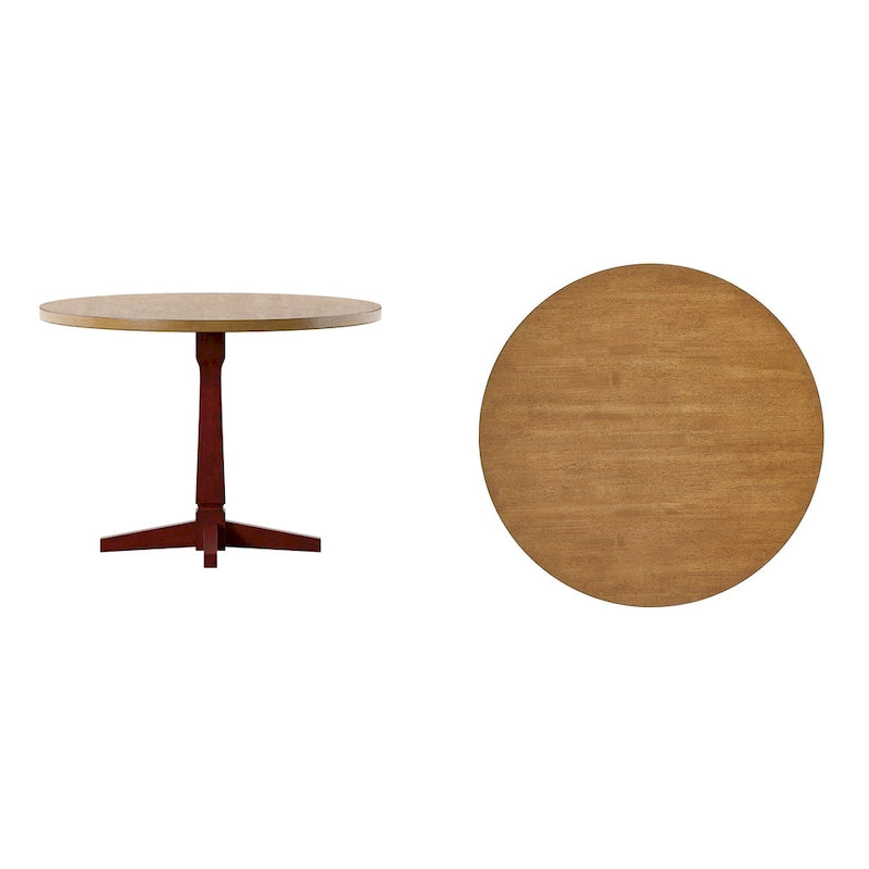 Round Two-Tone Dining Table