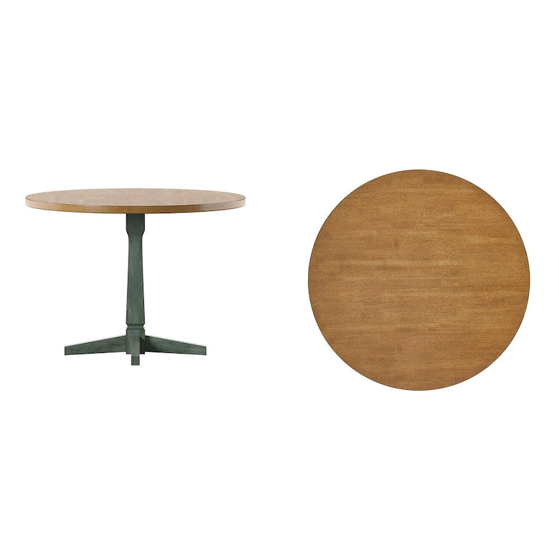 Round Two-Tone Dining Table