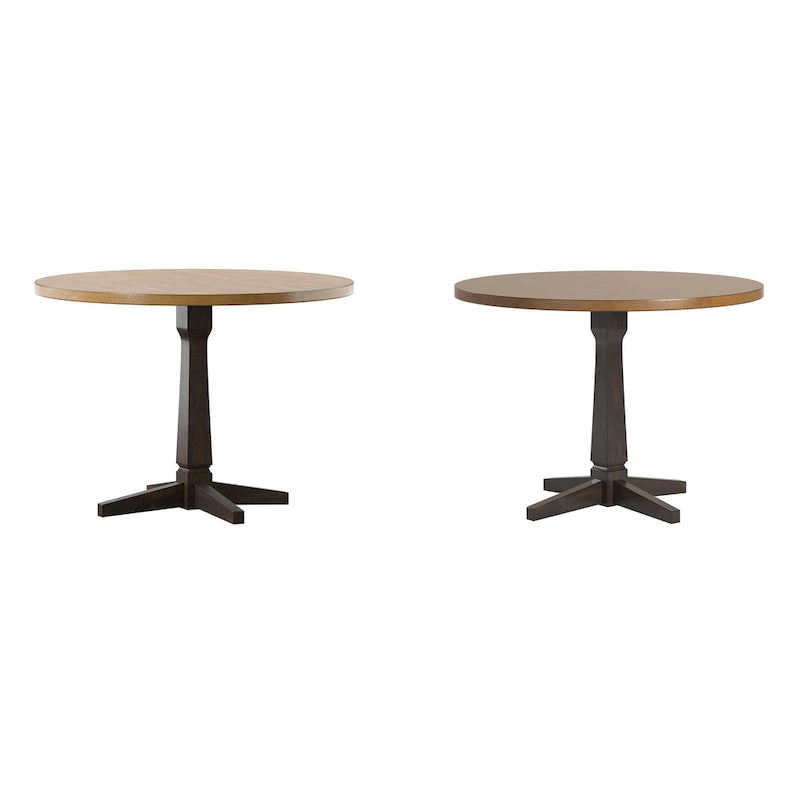 Round Two-Tone Dining Table