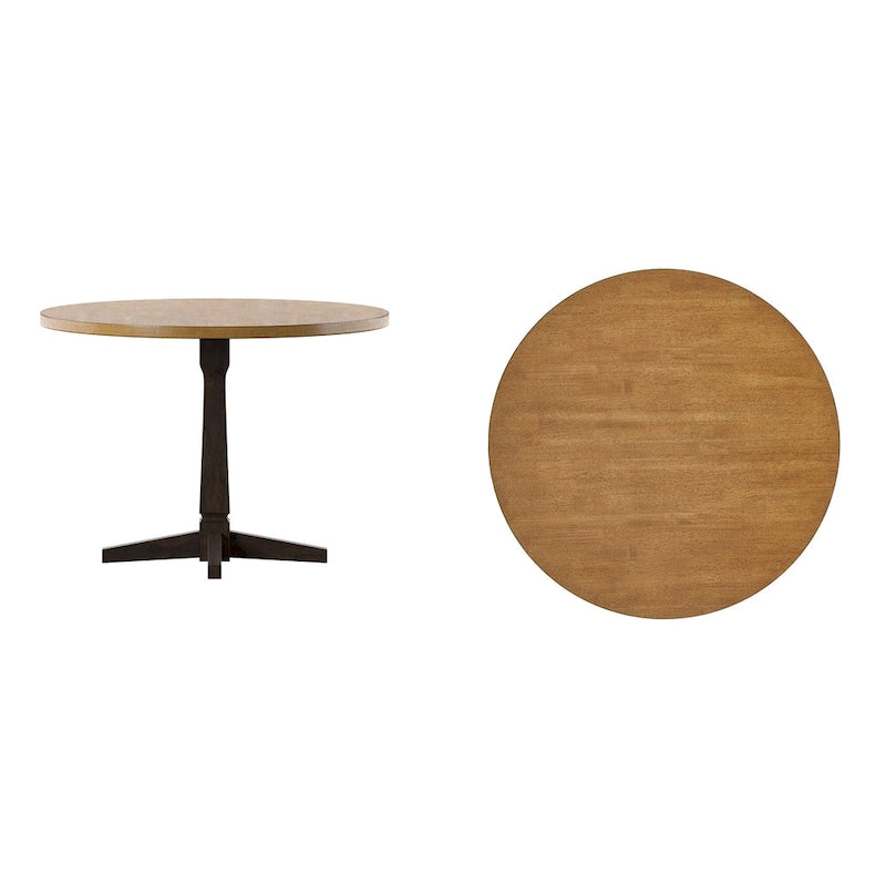 Round Two-Tone Dining Table