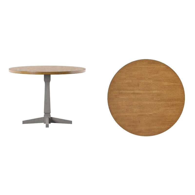 Round Two-Tone Dining Table