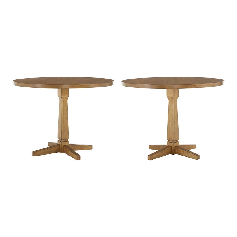 Round Two-Tone Dining Table
