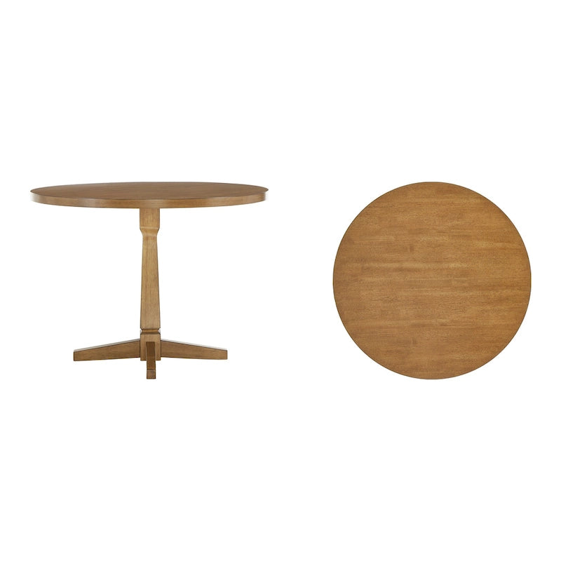 Round Two-Tone Dining Table