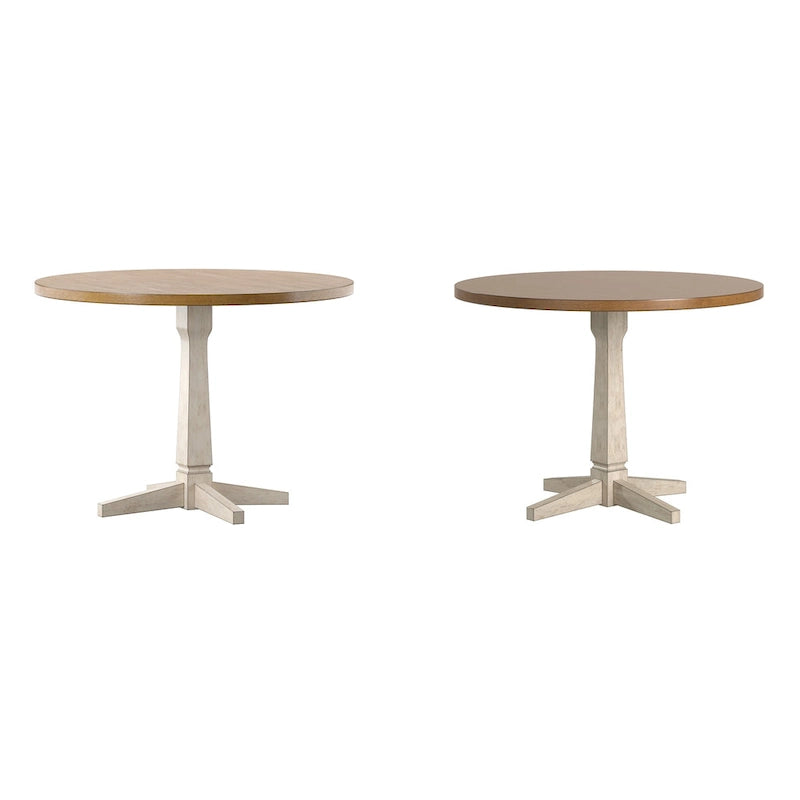 Round Two-Tone Dining Table