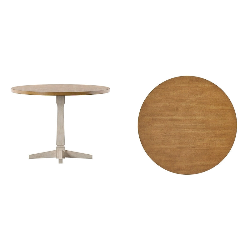 Round Two-Tone Dining Table