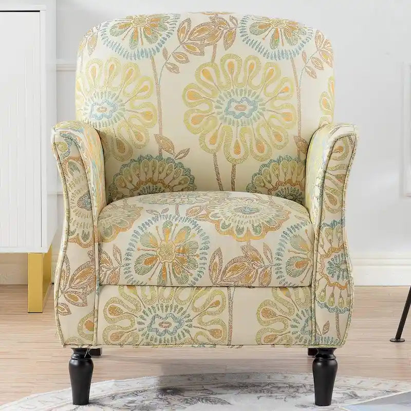Modern Fabric Accent Chair for Living Room, Ergonomic Design with Birch Legs