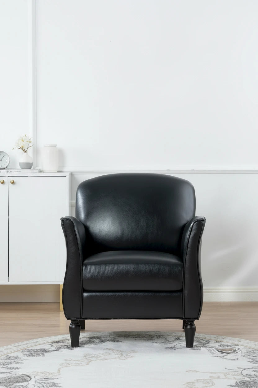 Modern Fabric Accent Chair for Living Room, Ergonomic Design with Birch Legs