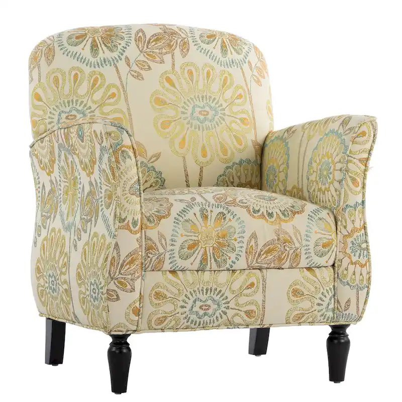Modern Fabric Accent Chair for Living Room, Ergonomic Design with Birch Legs