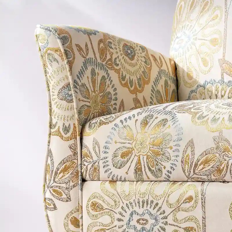 Modern Fabric Accent Chair for Living Room, Ergonomic Design with Birch Legs