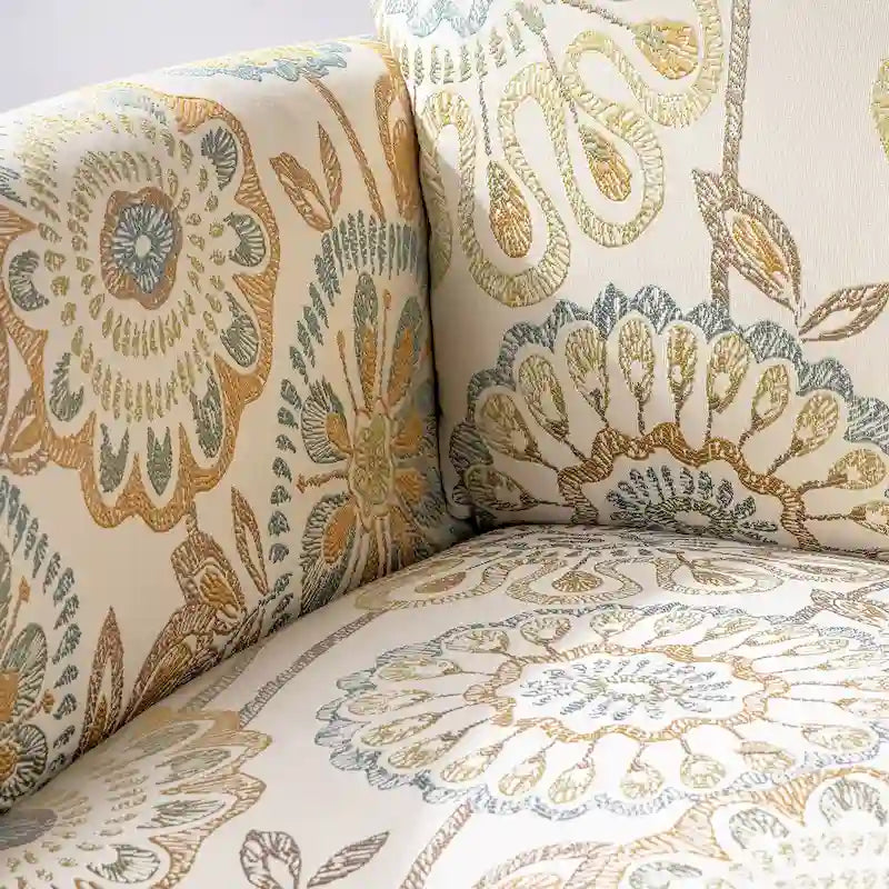 Modern Fabric Accent Chair for Living Room, Ergonomic Design with Birch Legs