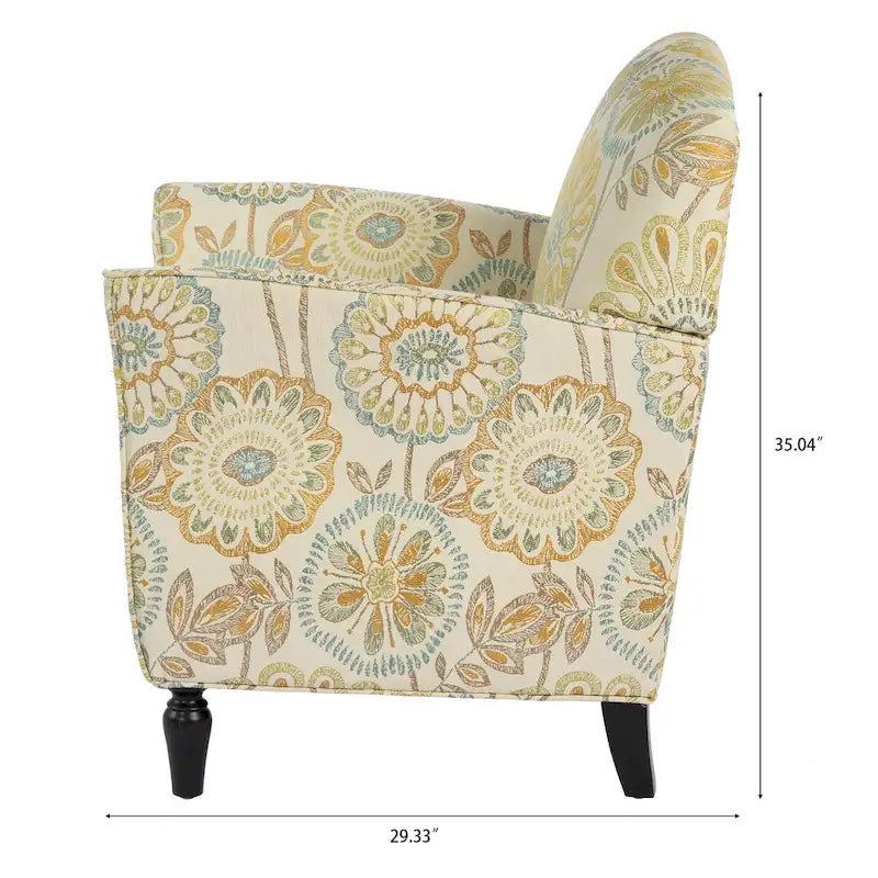 Modern Fabric Accent Chair for Living Room, Ergonomic Design with Birch Legs