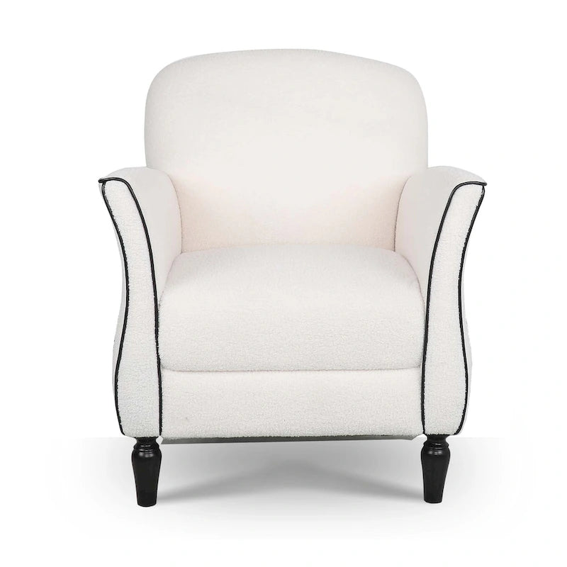 Modern Fabric Accent Chair for Living Room, Ergonomic Design with Birch Legs