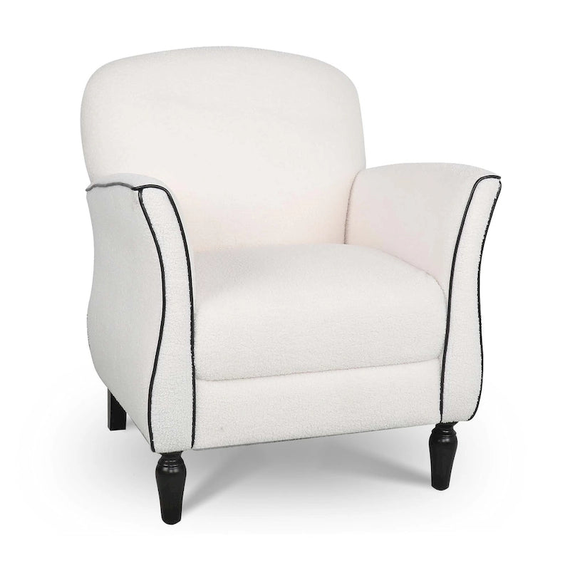 Modern Fabric Accent Chair for Living Room, Ergonomic Design with Birch Legs
