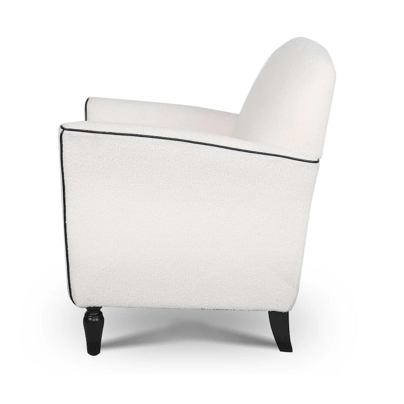 Modern Fabric Accent Chair for Living Room, Ergonomic Design with Birch Legs
