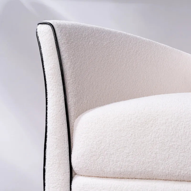 Modern Fabric Accent Chair for Living Room, Ergonomic Design with Birch Legs