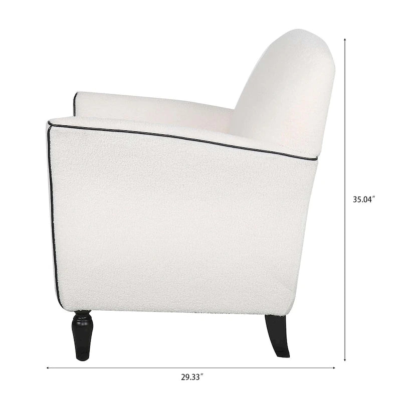 Modern Fabric Accent Chair for Living Room, Ergonomic Design with Birch Legs