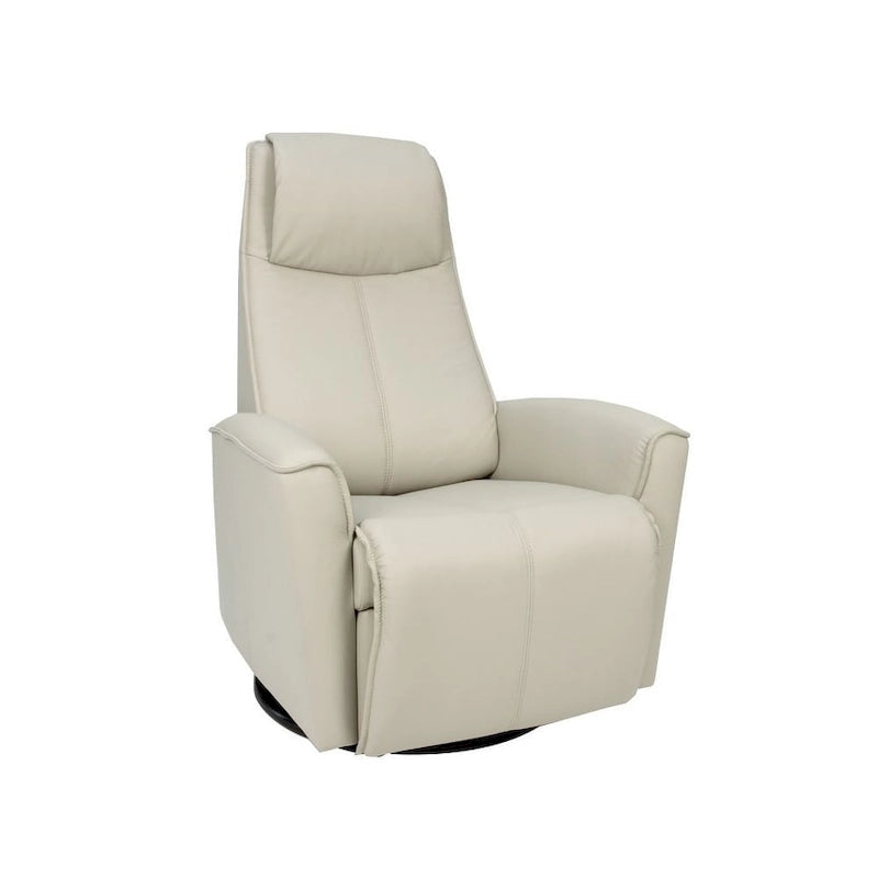 Top-Grain Leather Power Recliner Swing Chair with 360° Swivel, Lumbar Support and Adjustable Headrest