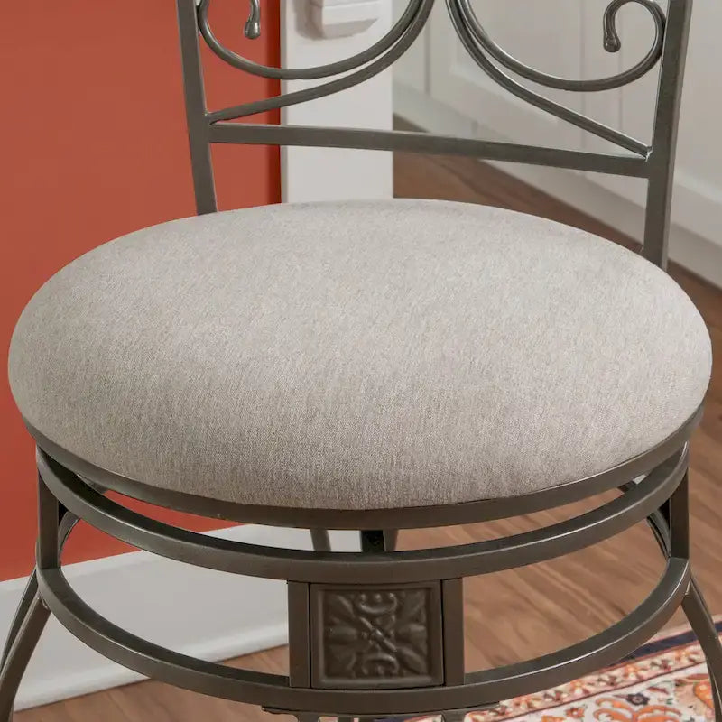 Big and Tall 360° Swivel Counter Stool with Metal Frame and Wood Rail, 400 lbs Capacity