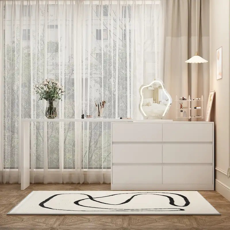 Makeup Desk Rotating Dresser and Desk 6 Drawer Dresser Vanity Makeup