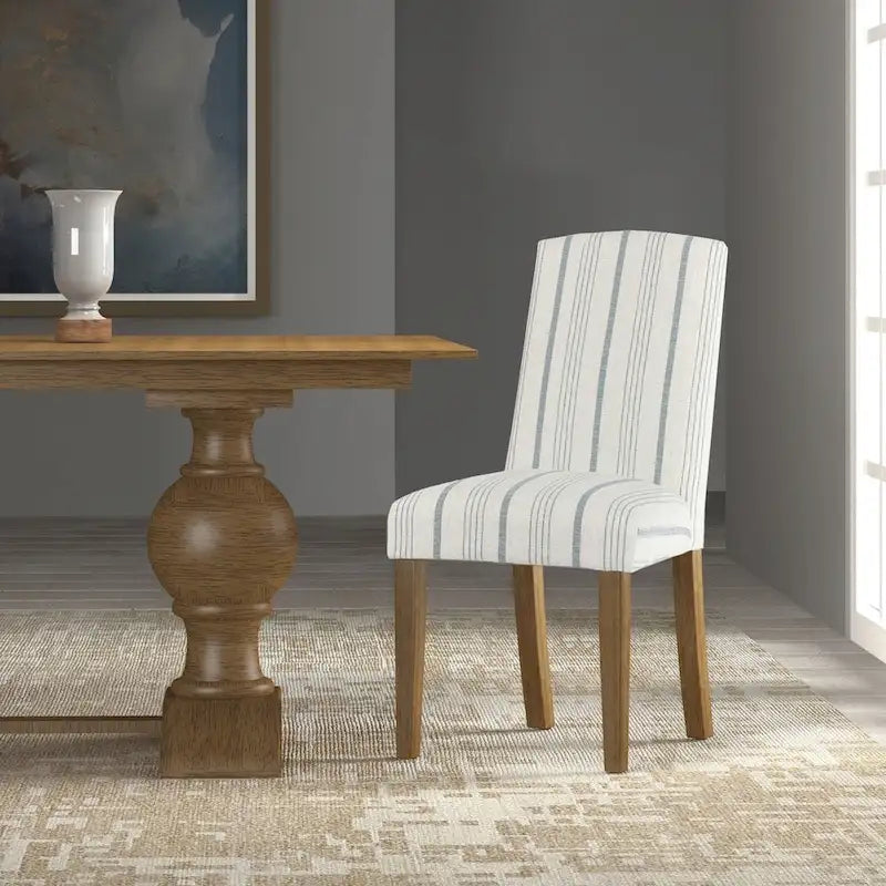HomePop Classic Parsons Dining Chair - Blue Calypso Stripe (Set of 2)