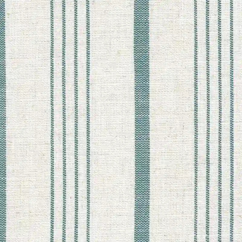 Upholstered Dining Chair with Wood Legs, Blue Stripe Fabric, Set of 2
