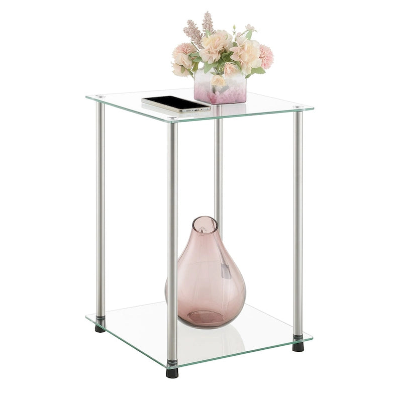 2 Tier Square End Table