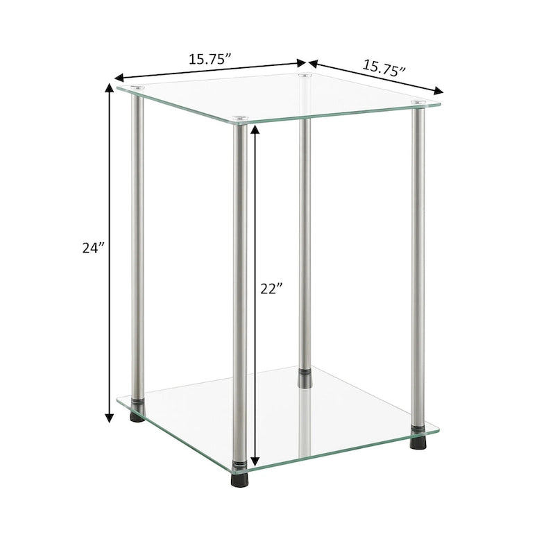 2 Tier Square End Table