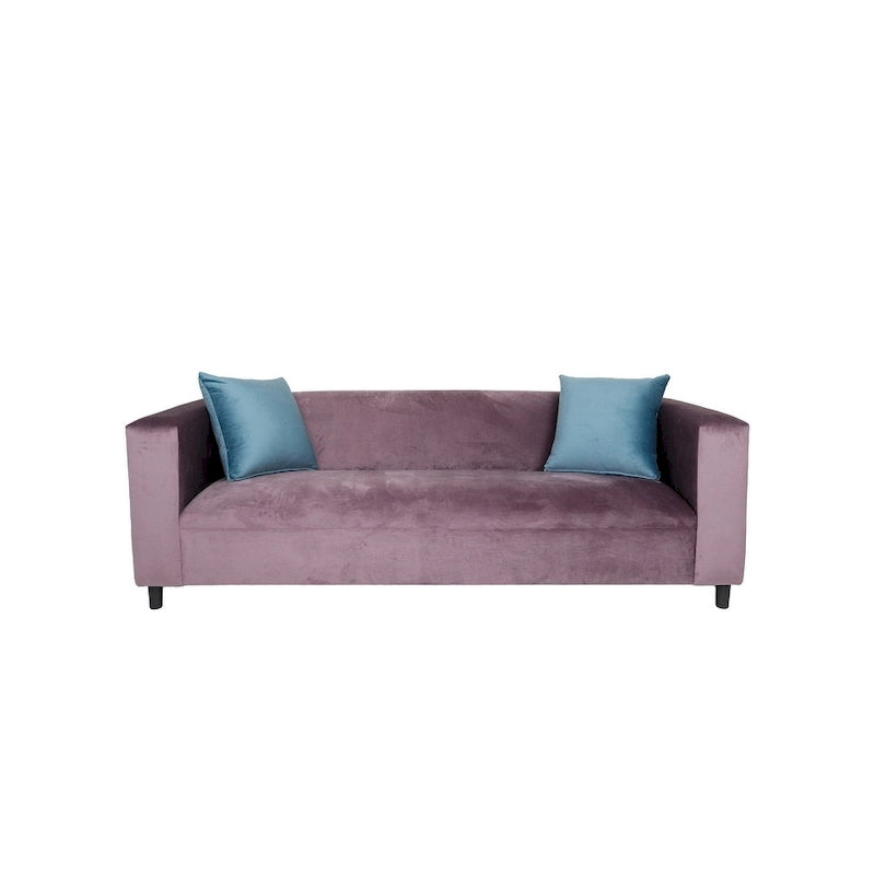 Mid-Century Modern 3-Seater Velvet Sofa with Solid Wood Frame and Coil Spring Seat, 600 lbs Capacity