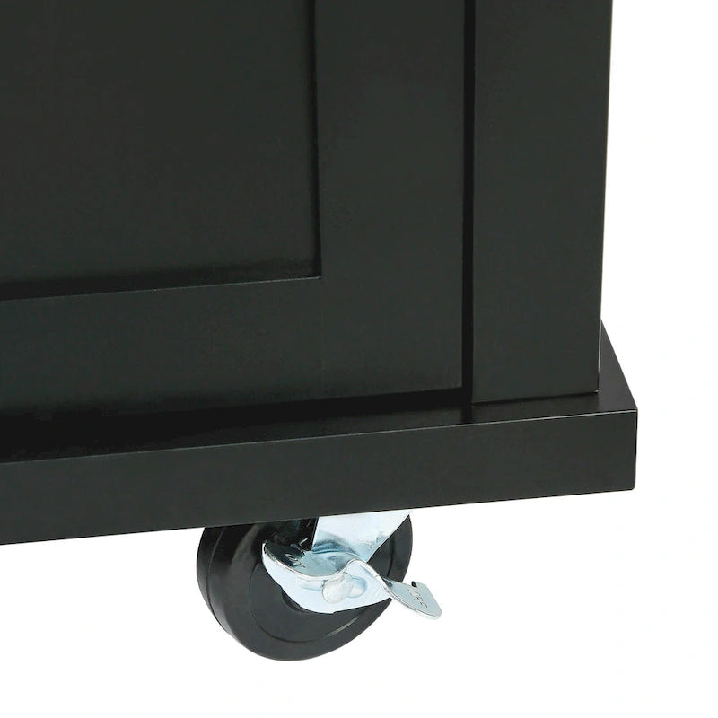 Kitchen Island Cart with Drop-Leaf Countertop, 3 Drawers, Towel Rack and 5 Rolling Wheels