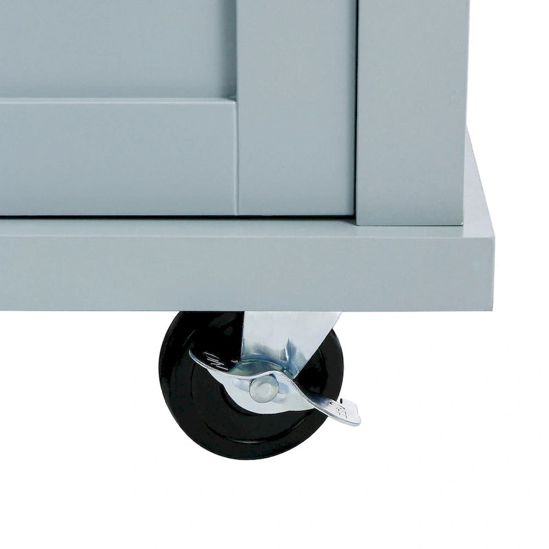 Kitchen Island Cart with Drop-Leaf Countertop, 3 Drawers, Towel Rack and 5 Rolling Wheels