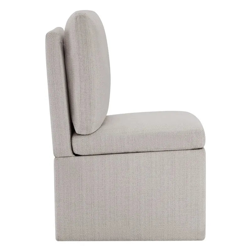 Dining Chair with Casters and Under-Seat Storage, Set of 2, Wood Frame Rolling Chair