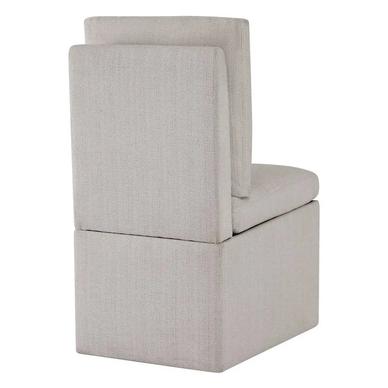 Dining Chair with Casters and Under-Seat Storage, Set of 2, Wood Frame Rolling Chair