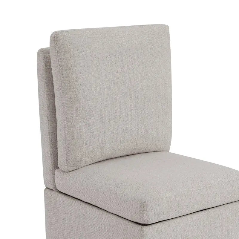 Dining Chair with Casters and Under-Seat Storage, Set of 2, Wood Frame Rolling Chair