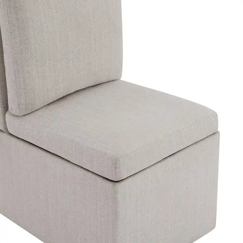Dining Chair with Casters and Under-Seat Storage, Set of 2, Wood Frame Rolling Chair