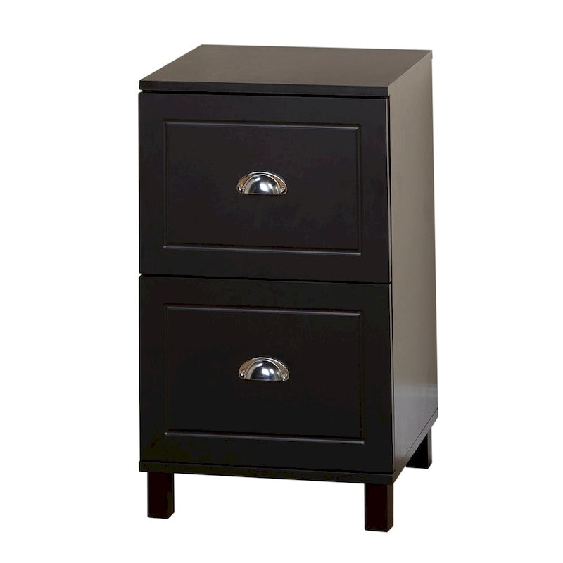 2-Drawer Filing Cabinet, Letter-Size, Modern Design with Rich Finish and Silver Hardware