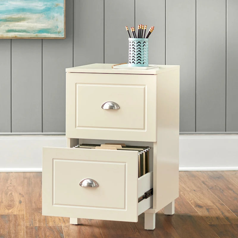 2-Drawer Filing Cabinet, Letter-Size, Modern Design with Rich Finish and Silver Hardware