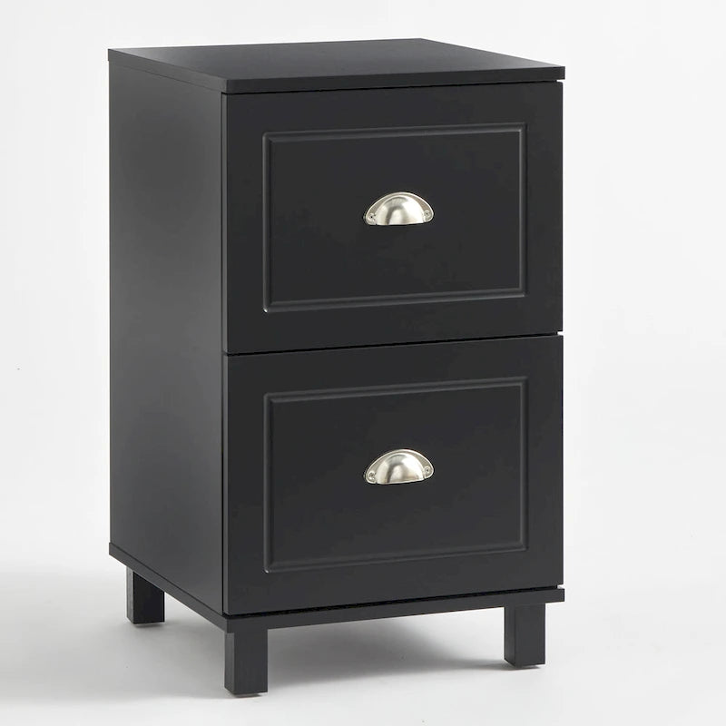 2-Drawer Filing Cabinet, Letter-Size, Modern Design with Rich Finish and Silver Hardware