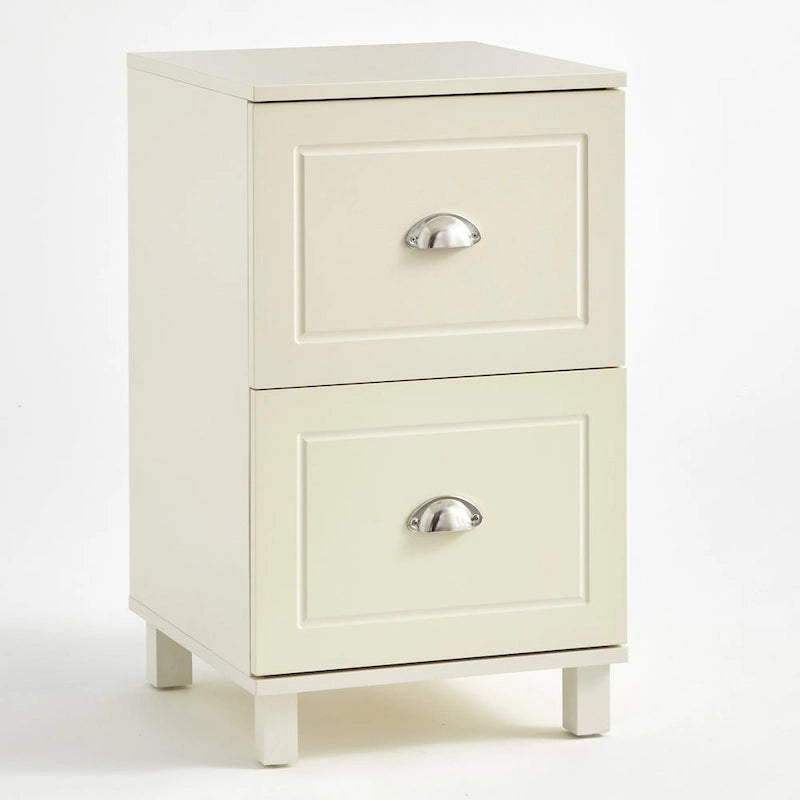 2-Drawer Filing Cabinet, Letter-Size, Modern Design with Rich Finish and Silver Hardware