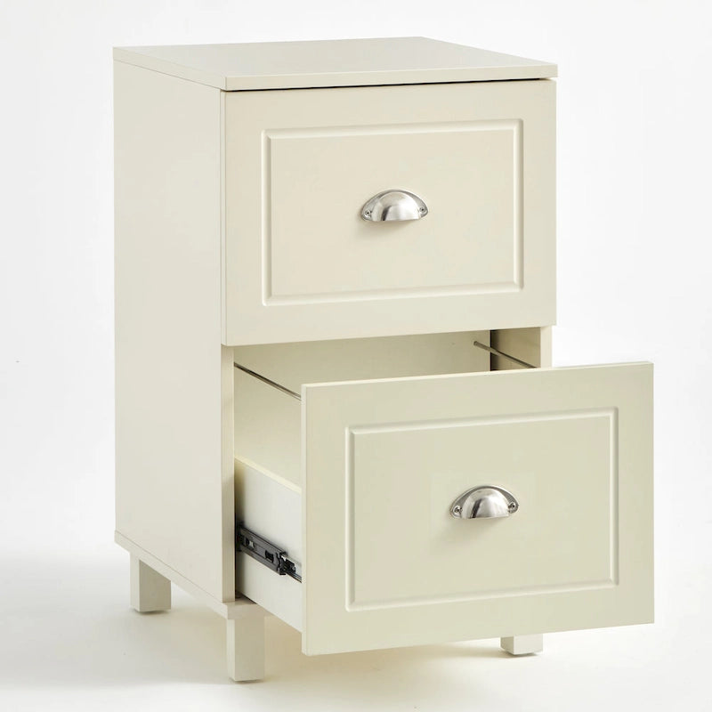 2-Drawer Filing Cabinet, Letter-Size, Modern Design with Rich Finish and Silver Hardware