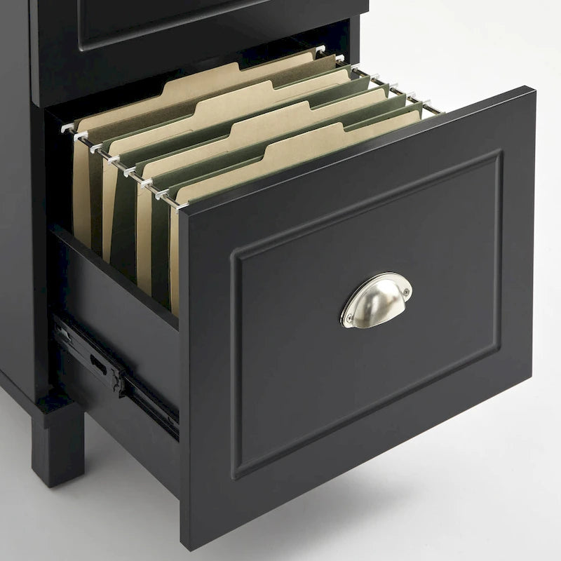 2-Drawer Filing Cabinet, Letter-Size, Modern Design with Rich Finish and Silver Hardware