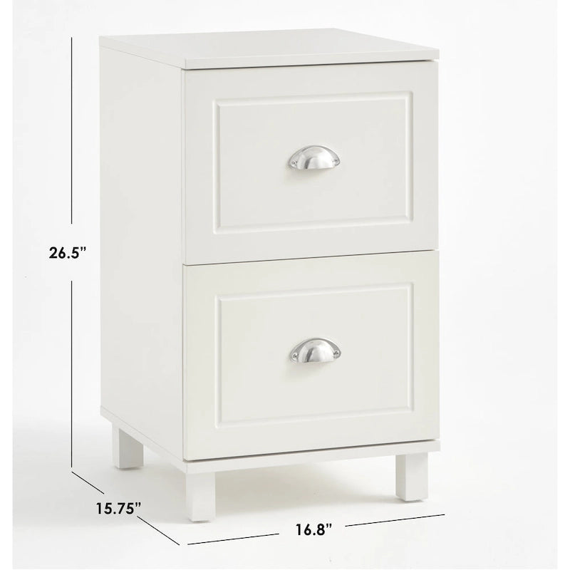 2-Drawer Filing Cabinet, Letter-Size, Modern Design with Rich Finish and Silver Hardware